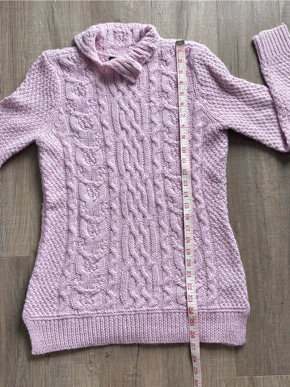 Ralph Lauren Cable Knit Mock Neck Sweater in Pink - Picture 7 of 7